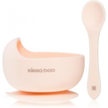 Kikkaboo Silikonschüssel mit Saugfuß und Löffelchen rosa 250 ml