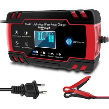 Chargeur de batterie de voiture LCD 12/24 V