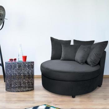 Orion Grand Fauteuil Velvet Noirs