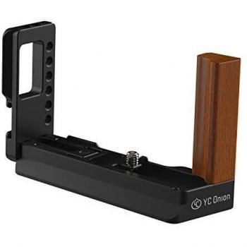 Support L YC Onion Sony RX100 II/III/IV/V/VI/VII – Grip en bois, plaque arca suisse, clé hex, sabot Y‑Coin froid, finition noire
