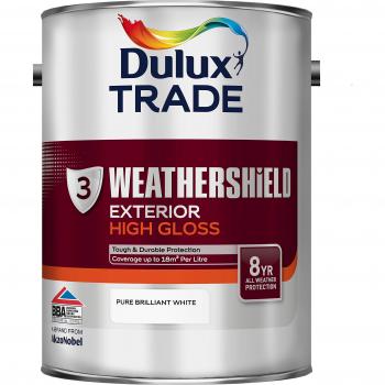 Dulux Trade Weathershield Exterior Brilliant White Gloss Paint 5L