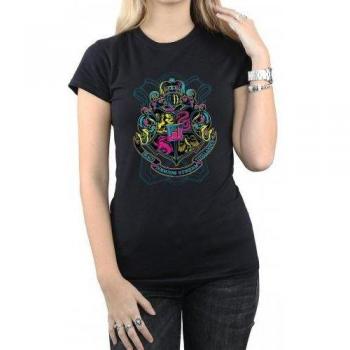 Maglietta invernale logo Hogwarts Harry Potter donne/L bianca