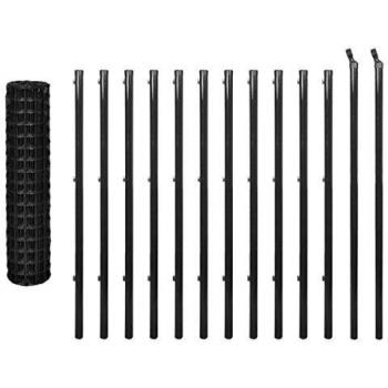 Euro Fence 25x1.2 m Grey Steel by vidaXL