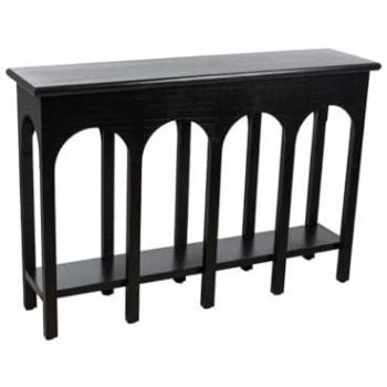 Consola Negra Romimex de MDF y Madera de Paulonia 120 x 81 x 40 cm