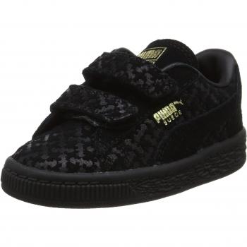 Puma Batman Suede Fm V Inf, Scarpe da Ginnastica Basse Unisex – Bambini, Nero (Black-Black-Puma Team Gold 01)