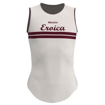 Santini Maglia Intima Tech Eroica Monte Print 2×XS Bianco/Granata
