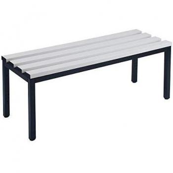 Banc de vestiaire Wolf, lattes en PVC, gris, 100 cm