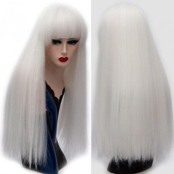 VICWIG 26-Inch Long Synthetic Wig with Bangs for Women