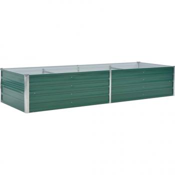Jardinière en acier galvanisé pour plantes 240 x 80 x 45 cm vert