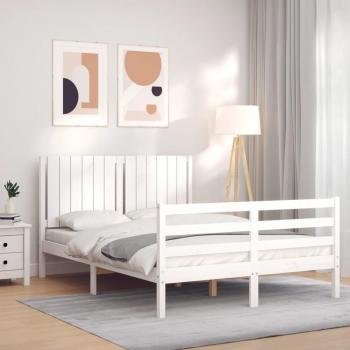 Cadre de lit Prolenta Premium bois naturel blanc