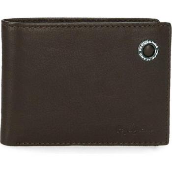 Cartera de piel Pepe Jeans Badge Marron para hombre con diseño horizontal