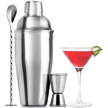 Zulay 24oz Silver Martini Shaker Set