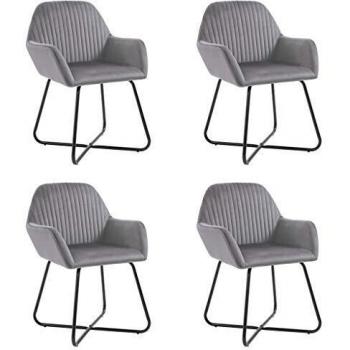Sillas de Comedor Terciopelo Gris Pack de 4
