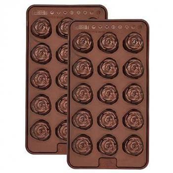 Birkmann Pralinenform CHOCOLATERIE, 2er Set, Braun, Silikon, Rose