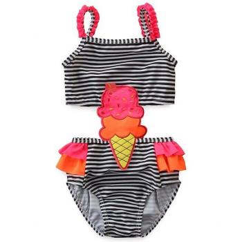 Traje de baño de verano para niños con rayas y helados 2-7 años