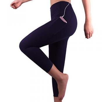 GRAT.UNIC Leggings Sportivi Donna (Blu 3/4, M)