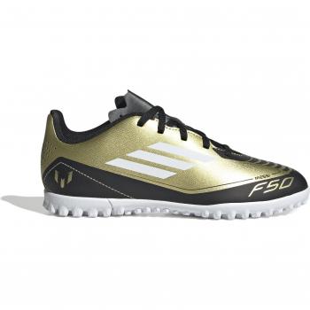 Adidas Calzado de Fútbol F50 Club Messi Pasto Sintético Kids Oro Gris