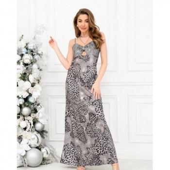 Elegant Shimmered Zebra Maxi Dress