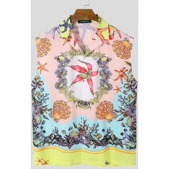 INCERUN Men's Casual Hawaiian Sleeveless Shirt