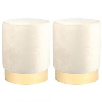 Round Velvet Footstools