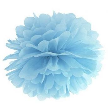 Partydeco Tissue paper Pompom, light misty blue, 25cm (1 pkt / 1 pc.)