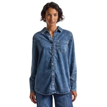Street One Jeansbluse mit Brusttasche – Blau (Lyocell/Polyester)