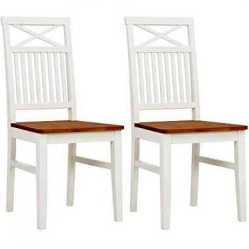 Chaises de dîner vieXL, bois de chêne, blanc