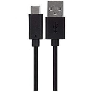 Maplin Long Length USB-C 2.0 Charging Cord with USB-A Compatibility (Black, 2 meters)