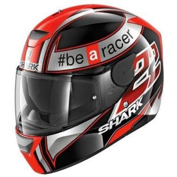 Hark D‑Skwal Shark Helm – Schwarz mit Rotakzenten – XS