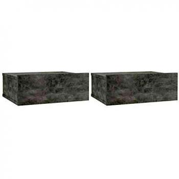 VidaXL Wall-Mounted Nightstands 2 pcs Concrete Grey 40x30x15 cm Engineered Wood