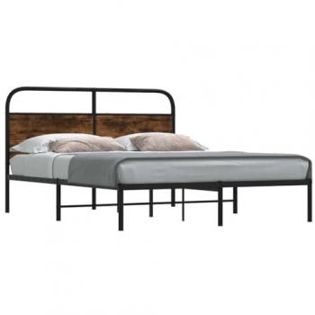 Cadre de lit chêne fumé 120x190 cm sans matelas