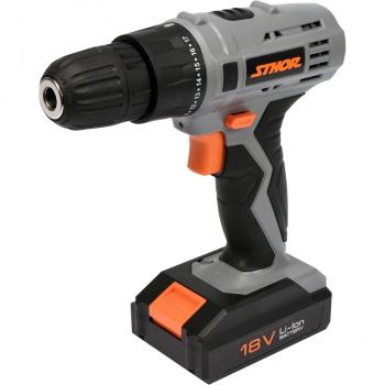 Sthor 78983 Bohrmaschine + Akkuschrauber, 18 V – 1 × 1,3 Ah Akku (Batterie)