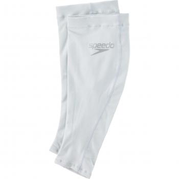Polainas Speedo SE92010 color blanco, estilo stack y logo