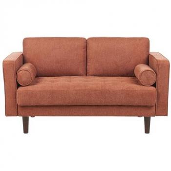 Canapé double polyester marron Beliani