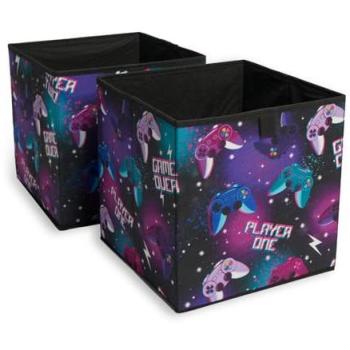 OHS Gaming Dual Cube Organizer – Black, Folding Shoe/Toy Storage