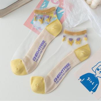 Korean Style Flowered Tulle Socks