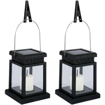 2 Pcs Outdoor Solar Hanging Lanterns