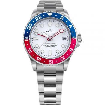 Ratio FreeDiver GMT Series Men's Automatic Watch with Sapphire Crystal and 200M Water Resistance