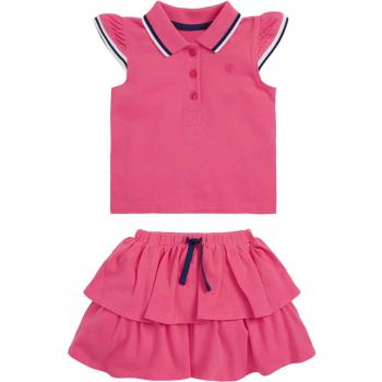 Falda de tenis para niñas, conjunto informal con manga acampanada