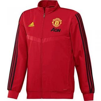 Adidas Giacca Sportiva L MUFC Pre Jkt Uomo – Rosso Collegiate, Grigio Solido