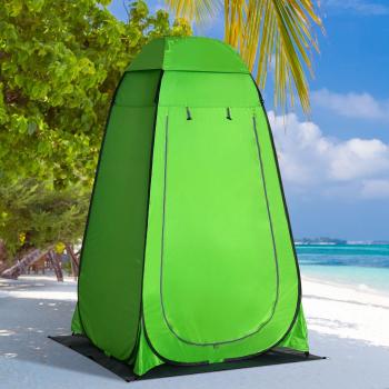 Outsunny Quick Set Up Portable Shower Tent for Camping with Privacy Shelter and Toilet Compartment