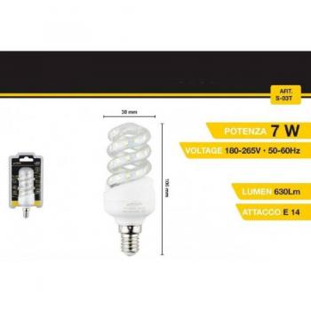 Luce Led a Spirale E14 7W 40d S-03t, Bianco Naturale – Fredda e Calda