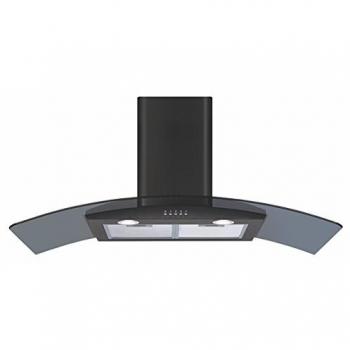 CDA ECP112BL: 110cm Black Curved Glass Vent Hood