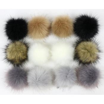 PomPoms Bricolage 10cm en Fausse Fourrure de Renard, Parfait pour Chapeaux et Écharpes