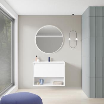 Mueble de baño blanco 80 cm con lavabo