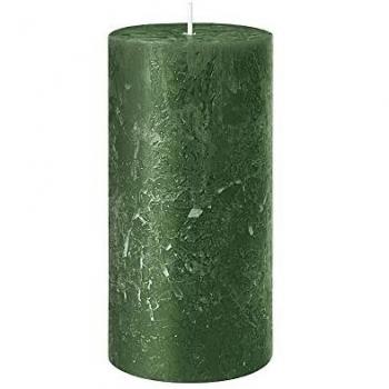 Bougie rustique 11x7cm 51h vert foncé