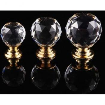 Tirador de Cristal 20 mm con Perilla de Bola