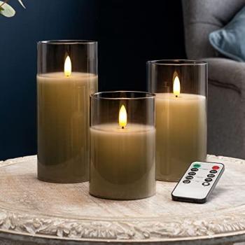 Remote-Controlled Flameless LED Glass Candles