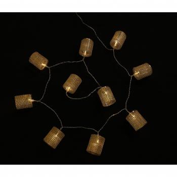 Lampe d'ambiance 10 tubes diamantés, alimentation par piles, couleur or