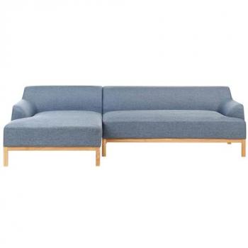 Beliani – Ecksofa Modell Sosjo – Schlichtes Grau, 3‑Sitzer, 60° Neigungswinkel